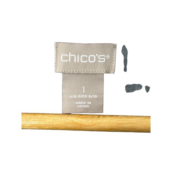 Chico's Gray Faux-Suede Trim-Detail Fringe Jacket Women's Size Medium 8 10 - Picture 7 of 13